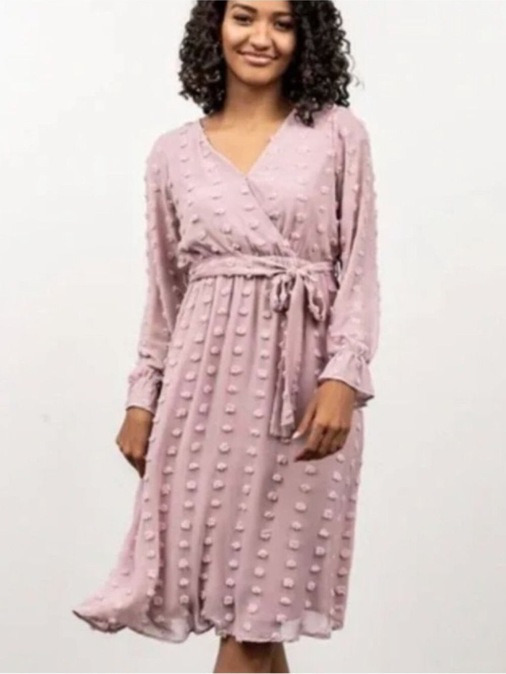 Baltic Born Paisley Blush Dot Midi Dress in Pink